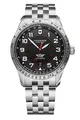 Victorinox Herren Armbanduhr Automatik Airboss Mechanical Ø 42 mm, Swiss Made, Wasserdicht bis 100 m, Saphirglas, Edelstahl-Armband, Schwarz/Silber