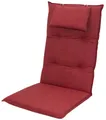 doppler® Hochlehnerauflage 6998 rot Gartenstuhl Auflagen Kissen Polster für Hochlehner, (1 St., 1 Auflage), für Hochlehner-Stühle mit abnehmbaren Kopfkissen