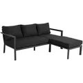 Gartenecksofa Delia von Brafab aus Aluminium und Olefin-Stoff, modern, anthrazit, inkl. Kissen