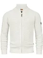 Indicode Herren INLayton Strickjacke mit Stehkragen und Reißverschluss | Cardigan Feinstrickjacke für Männer White Asparagus, M