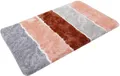 Homie Living Badematte Rio Marina, Höhe 30 mm, rutschhemmend beschichtet, fußbodenheizungsgeeignet, schnell trocknend, Polyester, rechteckig, flauschiger Badteppich, modern gestreift, waschbar, Badezimmerteppich