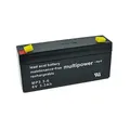 1 Stück Multipower MP3.3-6 AGM 6 V 3,3 Ah 4,8 mm Faston Bleiakku Wartungsfrei