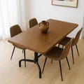 Esszimmertisch MCW-P31, Tisch Esszimmertisch, Industrial Holz 140x80cm natur, schwarzes Gestell