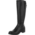 Ital-Design Damen Stiefel Textiloptik, Lederoptik Flache Stiefel 90110029 Schwarz Gr. 40 - Schwarz - 40
