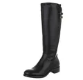 Ital-Design Elegante Damenstiefel mit dekorativen Details für Alltag Stiefel (90110028) Blockabsatz Flache Stiefel in Schwarz