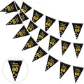 60 Geburtstag Mann Frau Girlande Banner,60 Geburtstag Deko Schwarz Gold, 60. ...