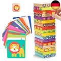 Nene Toys Pädagogisches Kinderspiel ab 3 Jahre - Wackelturm 4 in 1 aus Holz