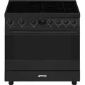 Smeg Concert C9IMN2 Küchenherd Freistehender Herd Elektro Zonen-Induktionskochfeld Schwarz A - Schwarz