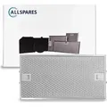 AllSpares Metallfilter für Dunstabzugshauben geeignet für   AS-MF290, 434107, 00434107 (403x208x8mm) - Silber/Schwarz