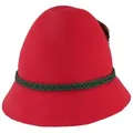 Breiter Filzhut für Kinder mit Feder grün|rot 52
