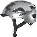 ABUS Stadthelm Hyban 2.0 - Fahrradhelm mit Rücklicht, ABS-Hartschale, guter Passform - für Damen und Herren - Chrome Silver, Größe L (56-61 cm)