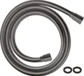 hansgrohe Isiflex - universal Duschschlauch 1,25m, mit Verdrehschutz, flexibler Brauseschlauch mit Knickschutz, inkl. Dichtungsringe, Brushed Black Chrome