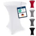 Blumtal Stretch Stehtisch Hussen Bügelfrei - Oeko -TEX zertifizierte Tischhussen für Stehtische Ø 60 – 65 cm - Verstärkung im Fußbereich - waschmaschinengeeignet - Weiß