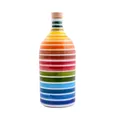 Frantoio Muraglia, Regenbogen-Keramikgefäß mit Nativem Olivenöl Extra 500ml, intensiv fruchtige Essenz, handgefertigt und verziert von unseren apulischen Handwerkern