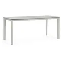 Gartenesstisch Alcora aus Aluminium und Stein, modern, beige Saturn, 180x90 cm, für 4–6 Personen