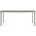 Tisch Alorca 90 x 75 x 180 cm Gesintertem Stein Aluminium Weiß Grau - Weiß/Grau