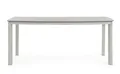 Natur24 Gartentisch Alorca Tisch 90 x 75 x 180 cm Gesintertem Stein Aluminium Weiß Grau
