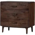 Livetastic Kommode Liya, Dunkelbraun, Holz, Mangoholz, massiv, 3 Schublade(n) Schubladen, 90x90x50 cm, stehend, Wohnzimmer, Kommoden & Sideboards, Kommoden