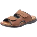 Rieker Pantolette Hausschuh, Sommerschuh, Urlaubschuh mit dezentem Logoschriftzug braun 45 EU