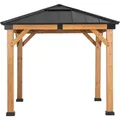 Sunjoy Zedernholz Gazebo / Pavillon 3x3 RAPI - 273cm x 273cm, anthrazit - Braun/Grau