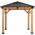 Sunjoy Gazebo Rapi Zedernholz 273 cm x 273 cm Anthrazit FSC®