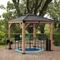 Pavillon Gazebo Rapi Anthrazit/Naturfarben