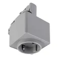 3-Phasen Schienensystem, D Line Steckdosenadapter, Fenstergrau RAL 7040, Eingang