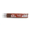 Pilot Pen 2261007F - Ersatzminen Tintenroller Frixion Ball, Stärke 0,7 mm, Schreibfarbe braun, radierbar, 3 Stück