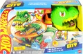 Hot Wheels Spielzeugauto Streckenset, City T-Rex-Feuerschlacht Spielset und 1 Di