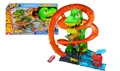 194735264186 Hot Wheels Zakręcony tor Remiza T-rexa Zestaw JBM73 WB2 MATTEL