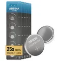 ABSINA 25x CR1225 Knopfzelle 3V Lithium - CR 1225 Batterie auslaufsicher