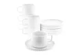 Almina Kaffeeservice Borneo Mokkatassen 100 ml - 12-teiliges Set in Weiß (12-tlg), 6 Personen, Porzellan, 12 Teile, für 6 Personen