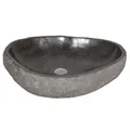 Waschbecken NATURSTEIN-XL ca. 45-55cm Flußstein Findling Aufsatzwaschbecken