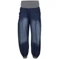 malito more than fashion Haremshose malito Damen Pumphose im Denim Style, perfekte Jeans zum Tanzen, (1-tlg) mit elastischem Bund und Eingriffstaschen Einheitsgröße blau 34-42