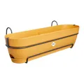 elho Vibia Campana Balkonkasten Allin1 70 mit Wasserreservoir - Übertopf für Balkon - 100% recyceltes Plastik - Ø 70.4 x H 17.7 cm - Gelb/Honig Gelb