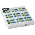 20 Serviette Schweden 3-lagig 1/4-Falz 33 cm x 33 cm Sverigeflagga