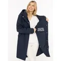 Zwillingsherz Kurzmantel "Keep Smiling" Kapuze, verdeckter Reißverschluss, Oversize blau XXL (44)
