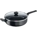 Tefal Easy Cook & Clean Schmorpfanne, mit Deckel, Pfanne, Antihaftversiegelung, Aluminium, Ø 28 cm, B55537 - Schwarz