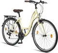 Licorne Bike Stella Premium City Bike in 24,26 und 28 Zoll - Fahrrad für Mädchen, Jungen, Herren und Damen - 21 Gang-Schaltung - Hollandfahrrad Citybike (28 Zoll, Beige)