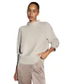 OPUS Damen Pullover | POSMIC Regular Strickpullover mit Glanz Effekt Ivory, 42