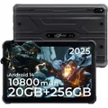 HOTWAV R10 Pro 10,1''HD+ Outdoor Tablet, 10800mAh 20GB+256GB Android 14 Gaming Rugged Tablets, IP68/IP69K Wasserdicht Tablet, 5G WiFi/OTG,Schwarz - Schwarz