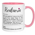 Rente Tasse Frau | Definition Rentnerin | Geschenk zum Renteneintritt für Kollegin Mama Oma | Abschied Ruhestand Pension