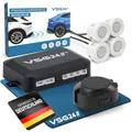 VSG24 Einparkhilfe Set hinten mit 4 Sensoren unlackiert – robuste PDC Parkhilfe für Auto, SUV & Transporter – akustischer Rückfahrwarner, 30–150 cm Reichweite – 12V Nachrüstsystem