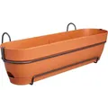 elho® Vibia campana Pflanzkasten Terracotta 70 cm mit Halter allin1 - Kunststoff - Braun