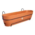 elho Vibia Campana Balkonkasten Allin1 70 mit Wasserreservoir - Übertopf für Balkon - 100% recyceltes Plastik - Ø 70.4 x H 17.7 cm - Braun/Terra