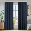 Deconovo Thermovorhang Blickdichte Gardinen mit Kräuselband, 175x140 cm(HöhexBreite), Dunkelblau, 2er Set