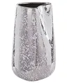Beliani Dekovase aus Steinzeug in glänzendem Silber 27 cm asymmetrisch Glamour Stil Cirta