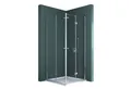 Mai & Mai Eckdusche Duschkabine Duschabtrennung H:190cm Dusche Falttür ESG NANO R26, BxT: 75x75 cm