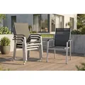 KETTLER BasicPlus Premium, silber/ lakritz, Alu/Outdoorgewebe, 4 Stapelsessel (0102405-0000)