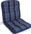 Herlag Niedriglehner Gartenstuhlauflage Tilly 100x50x7cm Blau-Kariert Fleckschutz extra weich